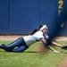 Michigan junior Nicole Sappingfield dives for a foul ball in the game against Louisiana-Lafayette on Saturday, May 25. Daniel Brenner I AnnArbor.com